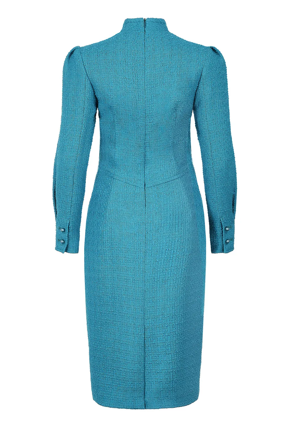 Teal Tweed Dress - Tricia