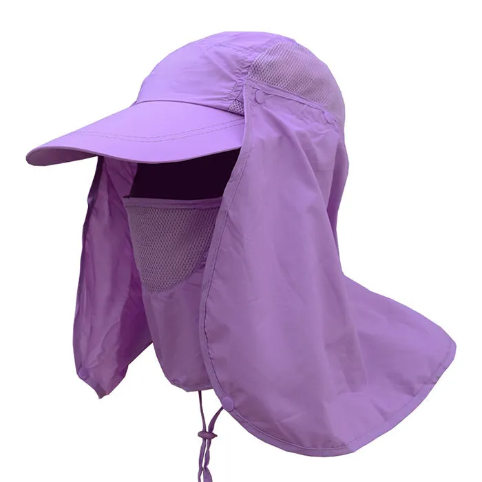 UV Protection Flap Hat Sun Proof With Face Cover