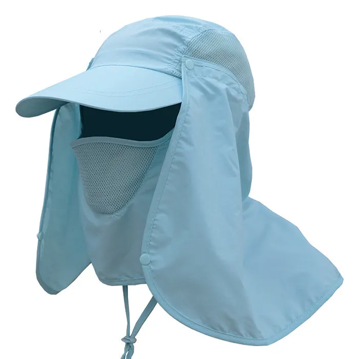 UV Protection Flap Hat Sun Proof With Face Cover