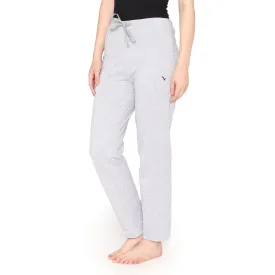 Vami Plain Cotton Rich Relax Lower For Women - Light Grey