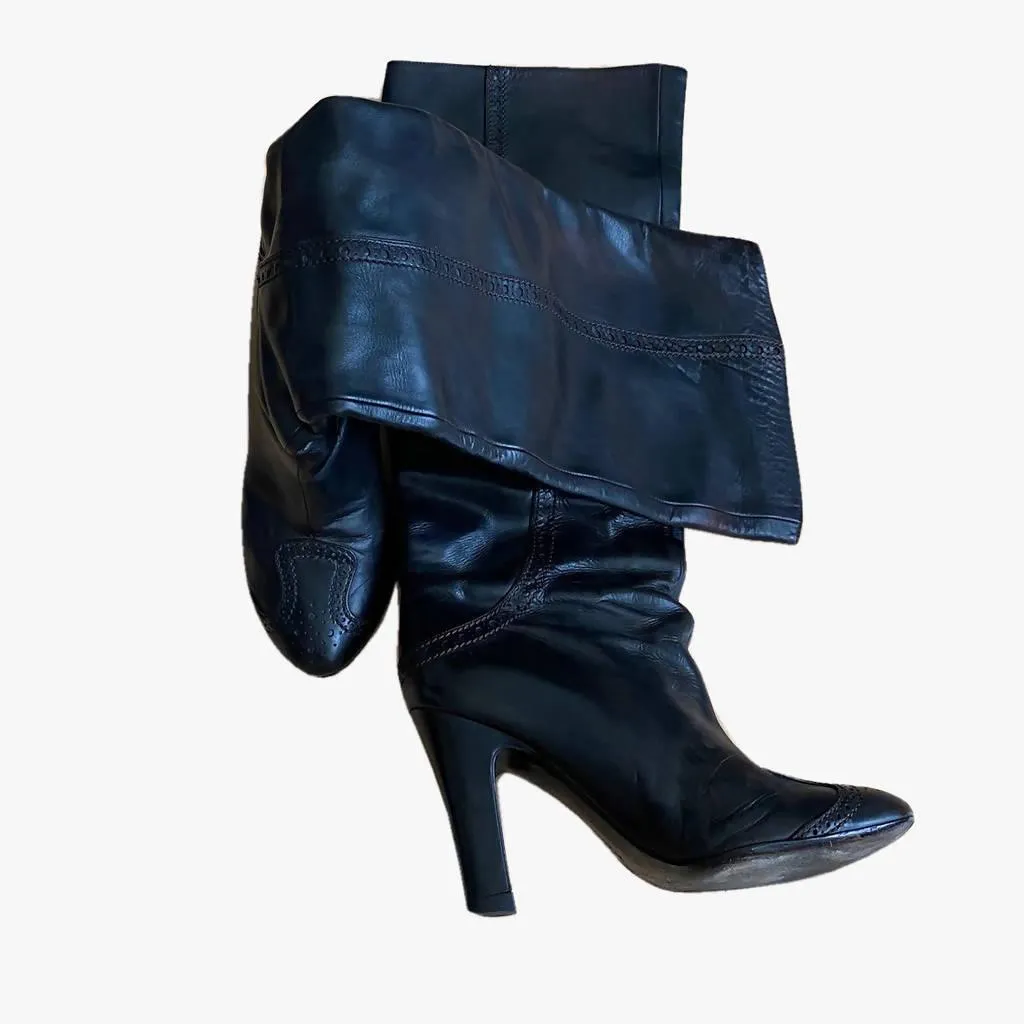 Vintage BOTTEGA VENETA Black Knee-High Boots | Size US 7