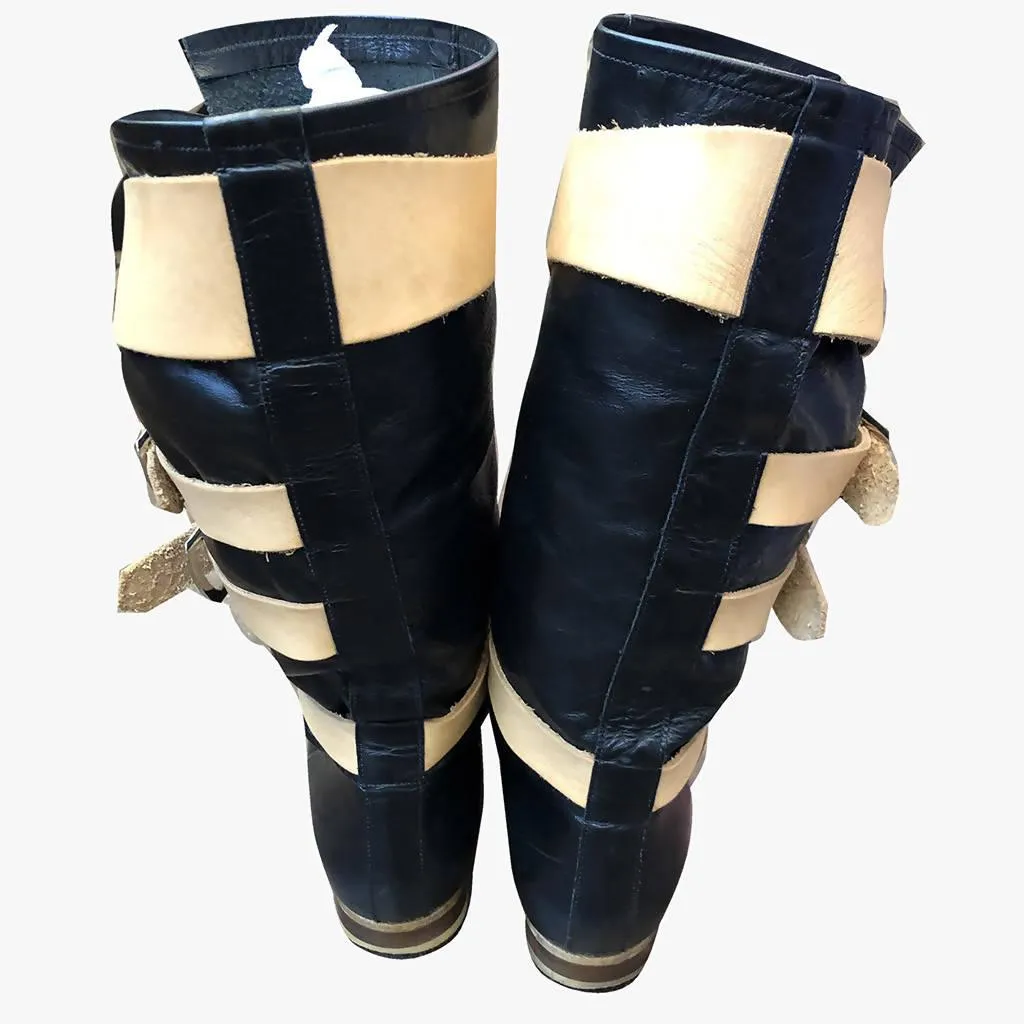 VIVIENNE WESTWOOD Black & Cream Divante Boots | Size US 7 - EU 37