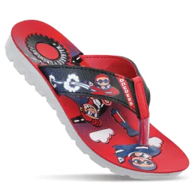 Walkaroo Kids Cartoonic Thong Sandals  - WK799 Black Red