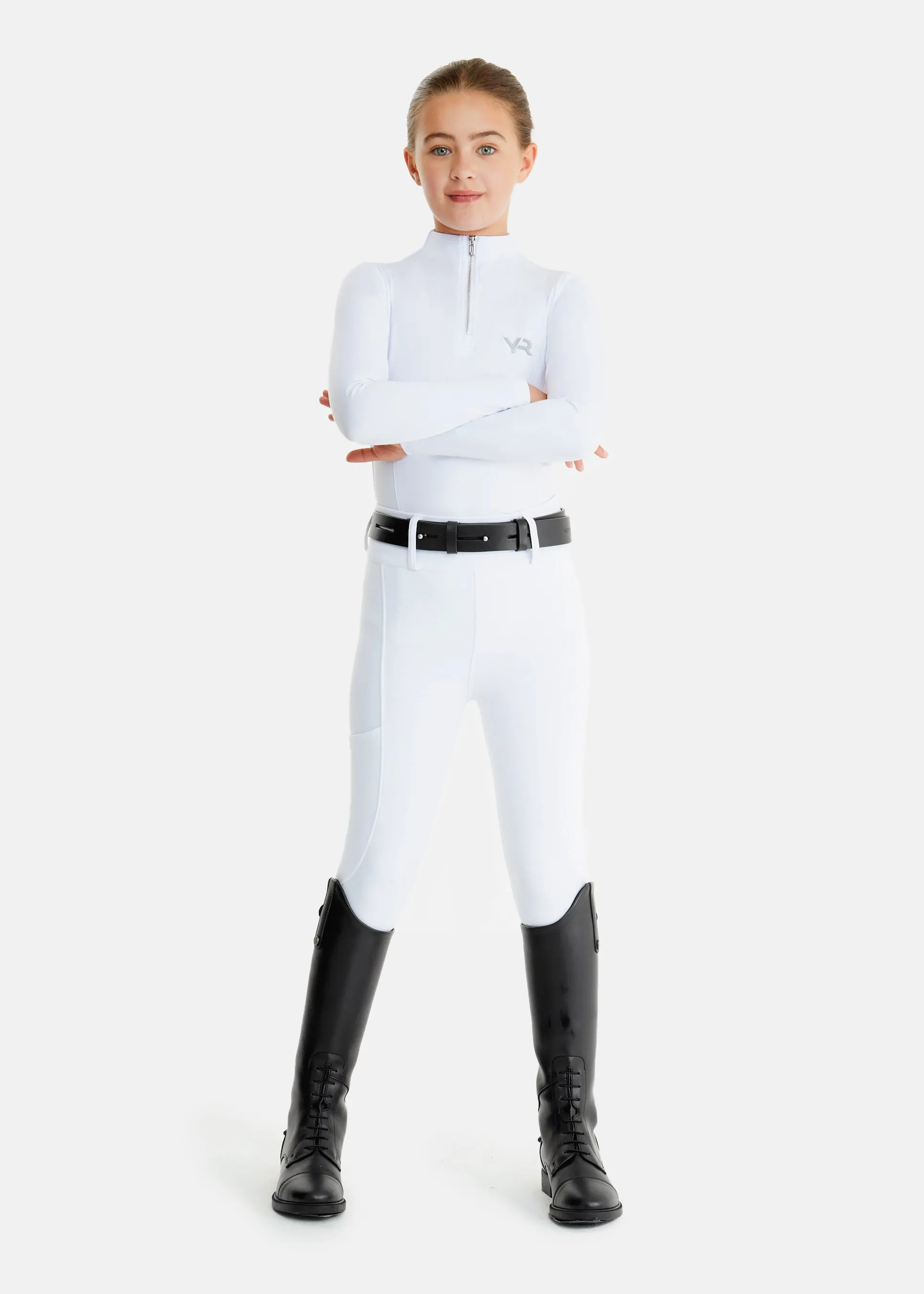 YR White Full Seat Compression Breeches